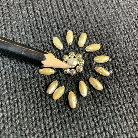 Victoria Jones Vintage Embellished Turquoise Beaded Tunic Sweater - Picture 5 of 12